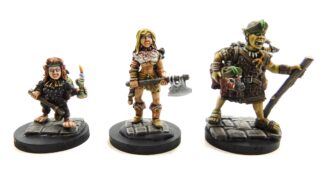 Adventurer Pack Four-Female Halfling Thief, Female Barbarian-Half-Orc Druid by Kev Adams